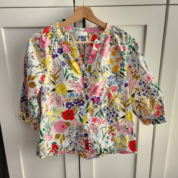 Avara Diane Floral Button Down Blouse Top Cotton Size XS - Picture 2 of 10